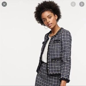 J. Crew Black and White Tweed Blazer